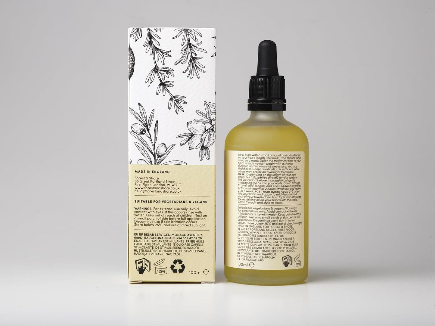 Hair Growth Oil, 100% Natural, with Caffeine, Biotin, Castor , Argan & Rosemary, Effective Serum for Damaged Hair